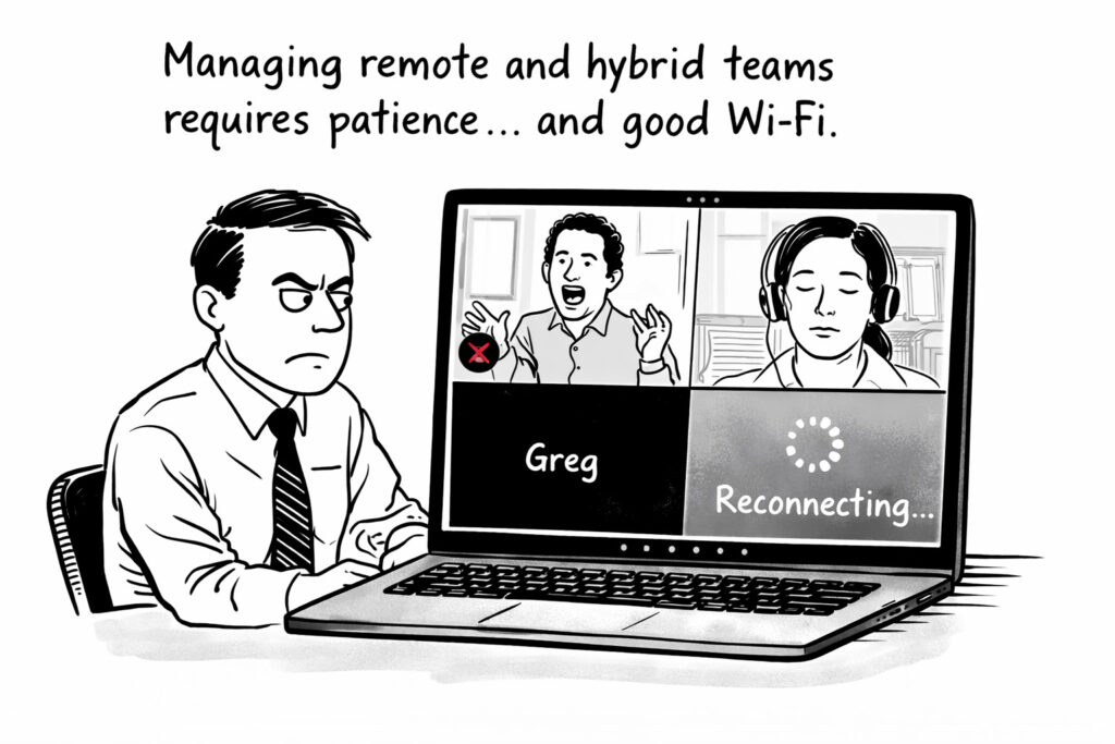 Managing remote and hybrid teams through focused virtual collaboration from home offices