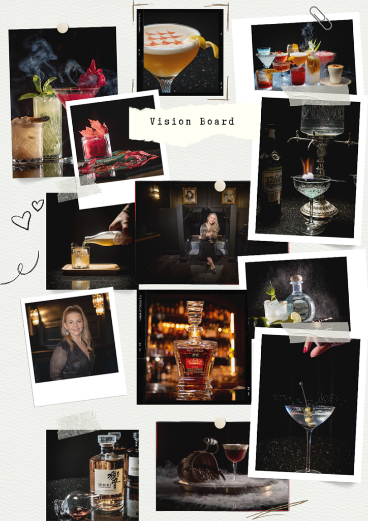 A mood board of professional photogrphy setting the tone for a photo shoot and the look of the website.